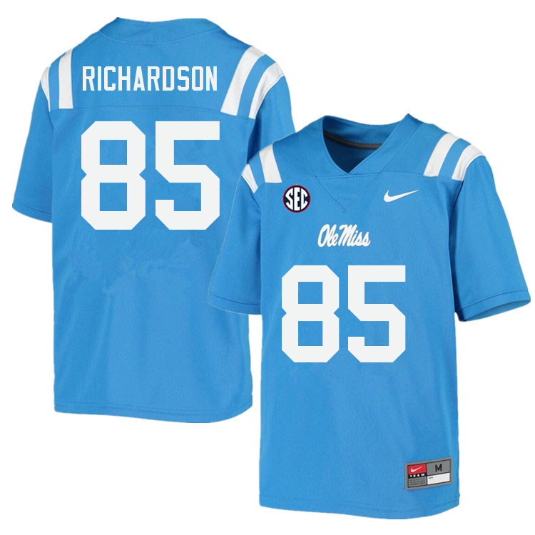 Jamar Richardson Ole Miss Rebels NCAA Men's Powder Blue #85 Stitched Limited College Football Jersey DYI6158WE